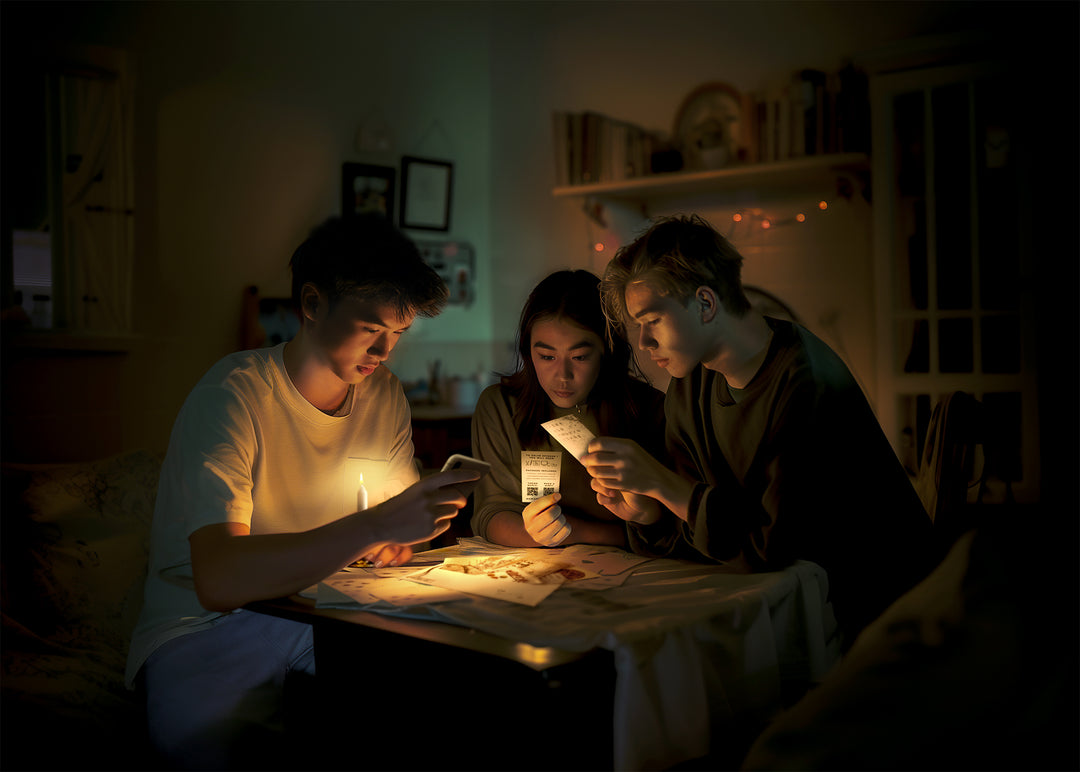 Games Night in an envelope and tabletop Escape Room Game. Similar to an Exit Game. Same genre as murder mystery.