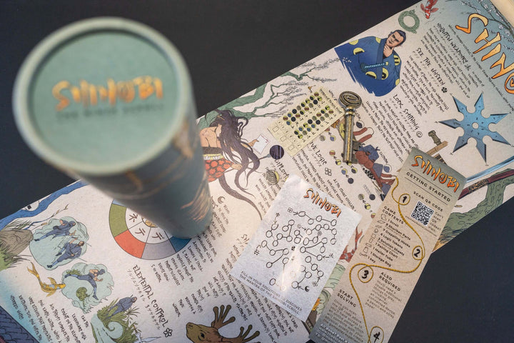 Shinobi: The Ninja Scroll Games Night in an envelope and tabletop Escape Room Game. Similar to an Exit Game. Same genre as murder mystery.