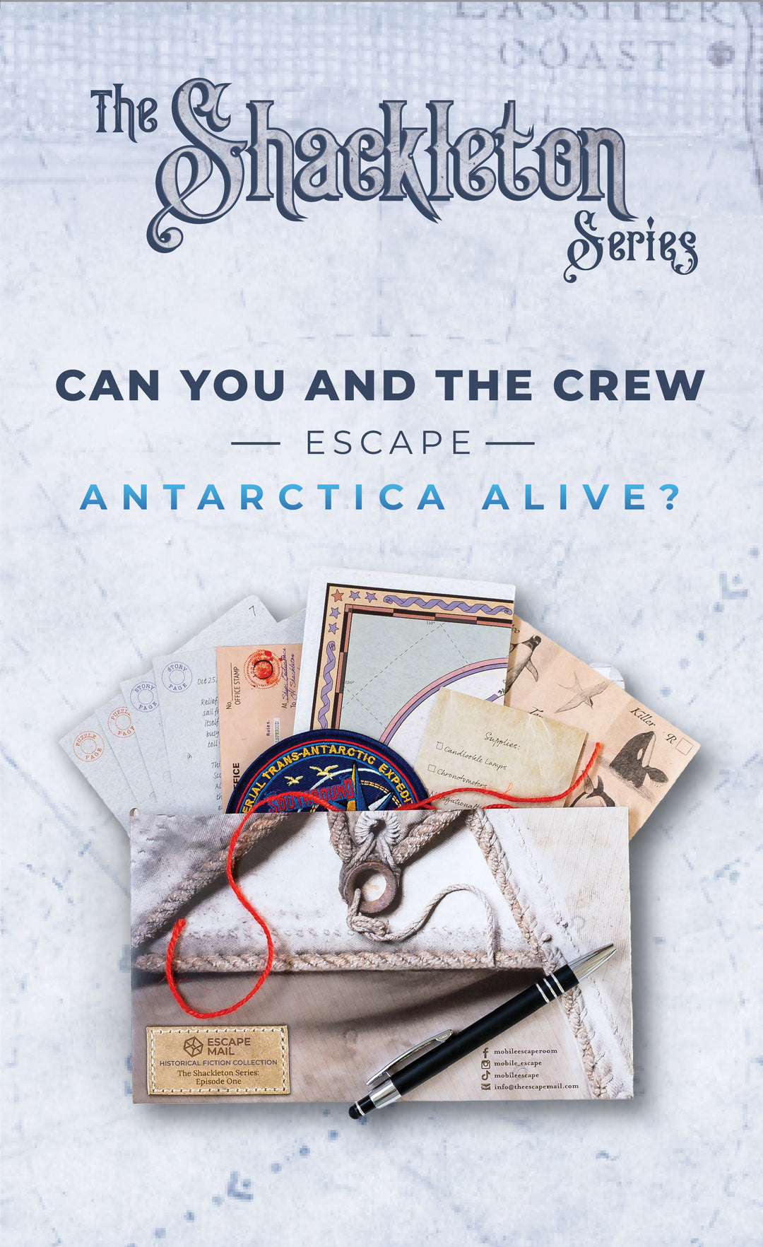 Games Night in an envelope and tabletop Escape Room Game. Similar to an Exit Game. Same genre as murder mystery. True story, historical fiction. Adventure. 6 episode series.